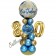 LED Ballondeko zum 80. Geburtstag in Blau und Gold