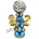 LED Ballondeko zum 82. Geburtstag in Blau und Gold