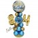 LED Ballondeko zum 84. Geburtstag in Blau und Gold