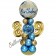 LED Ballondeko zum 89. Geburtstag in Blau und Gold