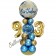 LED Ballondeko zum 93. Geburtstag in Blau und Gold