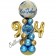 LED Ballondeko zum 94. Geburtstag in Blau und Gold