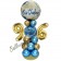 LED Ballondeko zum 96. Geburtstag in Blau und Gold