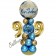 LED Ballondeko zum 99. Geburtstag in Blau und Gold