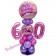 LED Ballondeko zum 60. Geburtstag in Pink und Lila