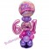 LED Ballondeko zum 61. Geburtstag in Pink und Lila