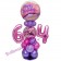 LED Ballondeko zum 64. Geburtstag in Pink und Lila