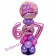 LED Ballondeko zum 67. Geburtstag in Pink und Lila