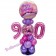 LED Ballondeko zum 90. Geburtstag in Pink und Lila