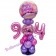 LED Ballondeko zum 94. Geburtstag in Pink und Lila