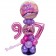 LED Ballondeko zum 97. Geburtstag in Pink und Lila