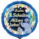 Zum 1. Schultag Alles Liebe! Blauer Luftballon mit Ballongas Helium gefüllt zur Einschulung, zum Schulanfang