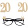 Party-Brille zum 20. Geburtstag, Gold Glitter