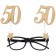Party-Brille zum 50. Geburtstag, Gold Glitter
