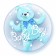 Insider-Bubble-Luftballon Baby Boy mit Helium, zu Geburt, Taufe, Babyparty
