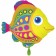 Bunter Fisch Luftballon aus Folie, inklusive Helium