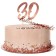 Dekorationsbeispiel zum 30. Geburtstag mit roségoldenen Cake Toppern