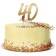 Dekorationsbeispiel zum 40. Geburtstag mit goldenen Cake Toppern