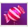 Candy Luftballon aus Folie mit Helium, Rot, Stripes