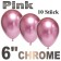Chrome Luftballons 15 cm Pink, 10 Stück