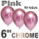 Chrome Luftballons 15 cm Pink, 50 Stück