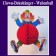 Dekorationshänger Clown mit rotem Wabenball, Festdeko, Partydekoration, Karneval, Fasching, Kinderkarneval, Kindergeburtstag, Kinderfest