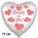 Danke für Alles. Herzluftballon aus Folie, satin-weiß-hearts, 71 cm