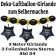 Ballongirlande "ABI 2025" zum Selbermachen - Kettenballons und Miniballons Schwarz-Gold, 3 Folienballons 3 Meter