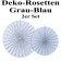 Deko-Rosetten, Grau-Blau, 2 Stück-Set