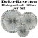 Holografische Deko-Rosetten, Silber, 3 Stück-Set