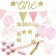 Deko-Set zum 1. Kindergeburtstag, 1st Birthday Girl, 33 Teile