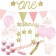 Deko-Set zum 1. Kindergeburtstag, 1st Birthday Girl, 33 Teile