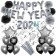 Silvester Dekorations-Set mit Ballons Happy New Year 2024 Black & Silver, 32 Teile