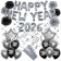 Silvester Dekorations-Set mit Ballons Happy New Year 2026 Black & Silver, 32 Teile