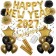 Silvester Dekorations-Set mit Ballons Happy New Year 2027 Black & Gold, 32 Teile