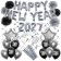 Silvester Dekorations-Set mit Ballons Happy New Year 2027 Black & Silver, 32 Teile