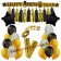 Silvester Dekorations-Set mit Ballons Happy New Year Black & Gold, 23 Teile