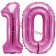Mini-Folienballons Zahl 10 in Pink zur Befüllung mit Luft