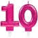 Zahl 10 Kerzen mit edlem Metallicglanz in Pink