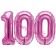 Mini-Folienballons Zahl 100 in Pink zur Befüllung mit Luft