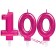 Zahl 100 Kerzen mit edlem Metallicglanz in Pink