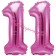 Mini-Folienballons Zahl 11 in Pink zur Befüllung mit Luft