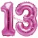 Mini-Folienballons Zahl 13 in Pink zur Befüllung mit Luft