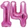 Mini-Folienballons Zahl 14 in Pink zur Befüllung mit Luft