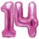 Mini-Folienballons Zahl 14 in Pink zur Befüllung mit Luft