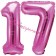 Mini-Folienballons Zahl 17 in Pink zur Befüllung mit Luft