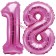 Mini-Folienballons Zahl 18 in Pink zur Befüllung mit Luft