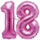 Mini-Folienballons Zahl 18 in Pink zur Befüllung mit Luft