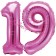 Mini-Folienballons Zahl 19 in Pink zur Befüllung mit Luft