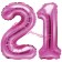 Mini-Folienballons Zahl 21 in Pink zur Befüllung mit Luft
